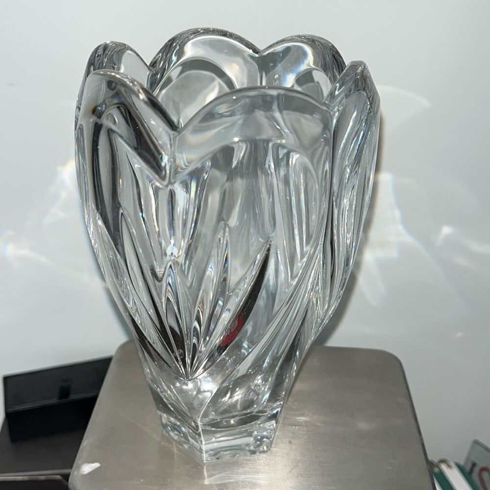 6 1/2” Tall Marquis Crystal by Waterford Tulip Shaped Vase Leaded Heavy